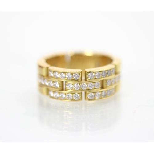 135 - A Cartier Maillon Panthere diamond set ring, the thirty five round cut diamonds set within yellow go... 