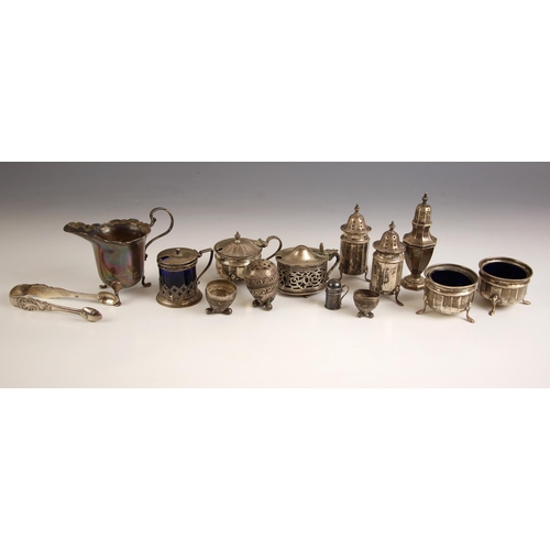 74 - A selection silver items, including a George V silver cream jug, Adie Brothers Ltd, Birmingham 1930,... 