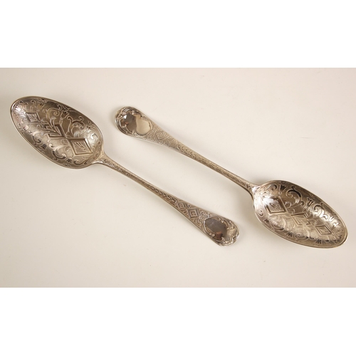 89 - A George II silver picture back table spoon, Robert Perth, London 1754, the shell back spoon with la... 