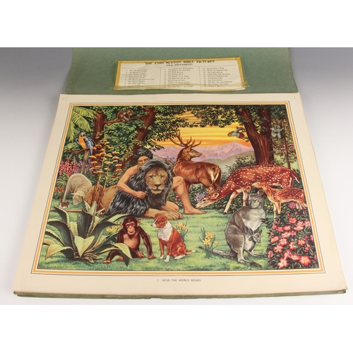 342 - THE ENID BLYTON BIBLE PICTURES, a folio of sixty large format school teaching prints, mid 20th centu... 