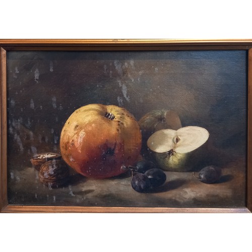 303 - English School (late 19th century or early 20th century),   
Still life with apples, grapes and waln... 