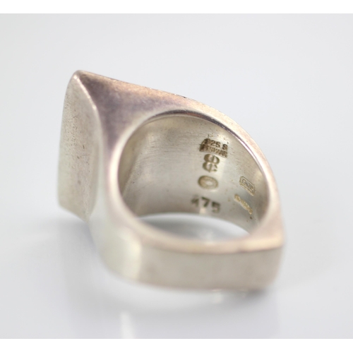 157 - A Georg Jensen dress ring, designed by Bent Gabrielsen, of asymmetrical form, stamped ‘Georg Jensen ... 