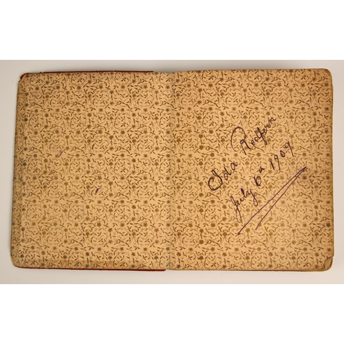 262 - An autograph book compiled by Ida Redfern (inscribed by him and dated 1909 to front free endpaper), ... 