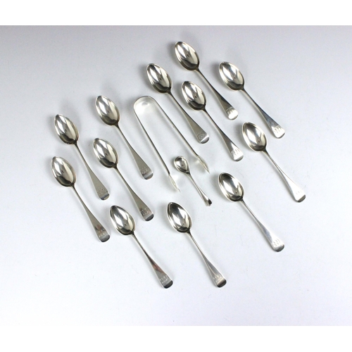 61 - A set of twelve Victorian silver Old English pattern teaspoons, John Aldwinckle and Thomas Slater, L... 