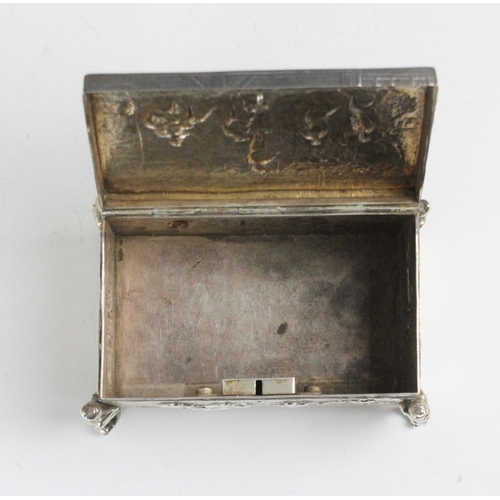 63 - A late 19th century continental white metal box, import marks William Moering, London 1881-1894, the... 