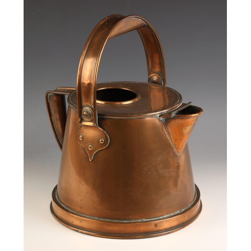 761 - A Bulpitt & Sons of Birmingham Arts & Crafts style copper watering can, early 20th century, of taper... 