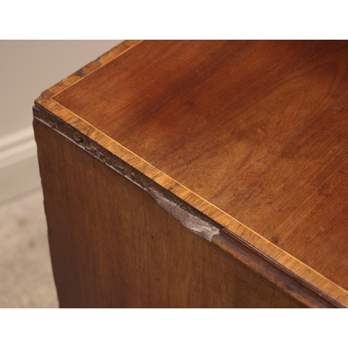 844 - A mahogany and rosewood cross banded bachelors chest, 19th century, the moulded top over a brushing ... 