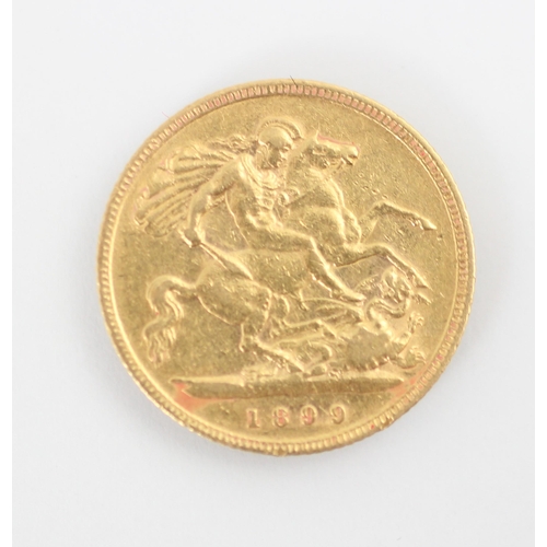 114 - A Victorian half sovereign, dated 1899, 4gms