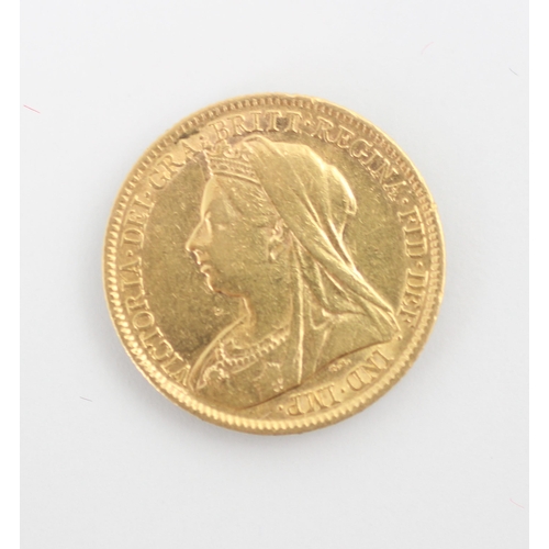 114 - A Victorian half sovereign, dated 1899, 4gms