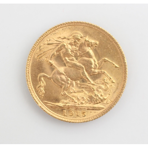 116 - A George V full sovereign, dated 1915, 8gms