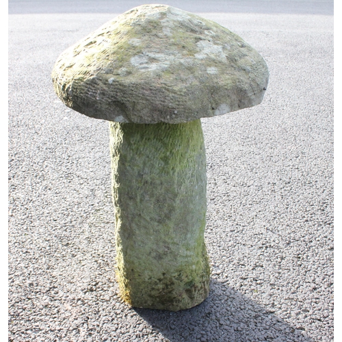 921 - A sandstone staddle stone, of typical mushroom form, 62cm high