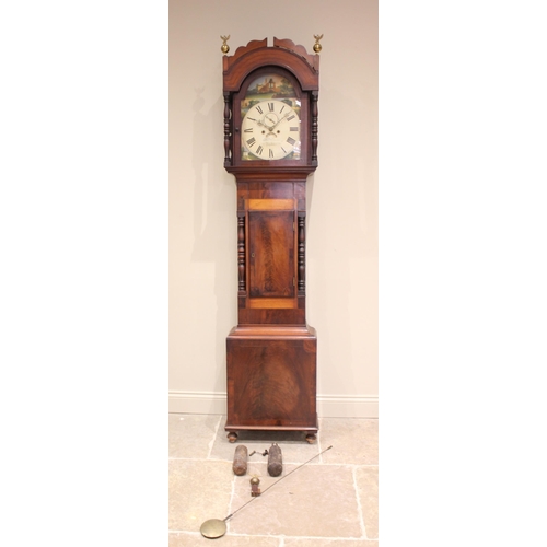 763 - A 19th century Welsh mahogany cased eight day longcase clock, signed Thomas Evans, Aberdare, the dom... 