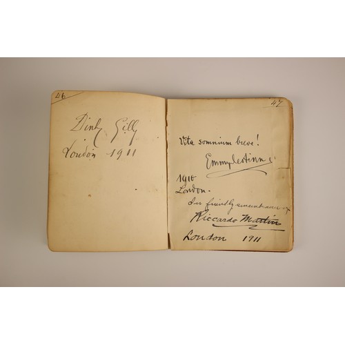 262 - An autograph book compiled by Ida Redfern (inscribed by him and dated 1909 to front free endpaper), ... 