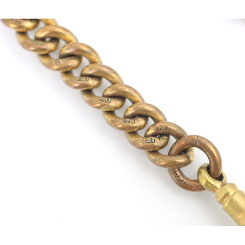 131 - A gold coloured albert chain, the links stamped ‘18c’, 44.5cm long, 56gms