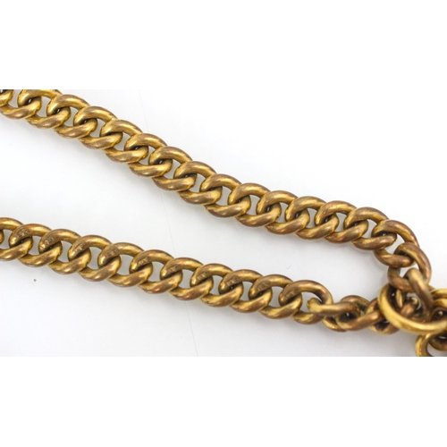 131 - A gold coloured albert chain, the links stamped ‘18c’, 44.5cm long, 56gms