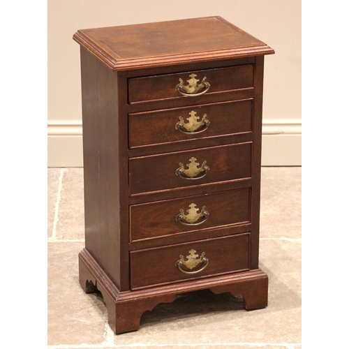 739 - A 19th century and later constructed mahogany collectors pedestal chest, formed with five graduated ... 