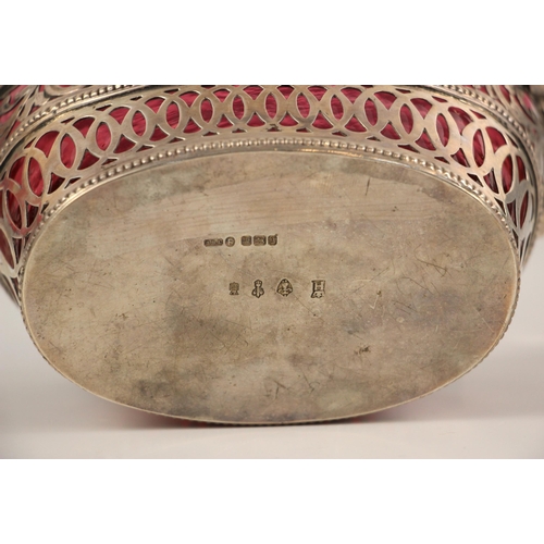 30 - A continental Victorian silver sweetmeat basket, import marks for Samuel Boyce, Sheffield 1899, the ... 