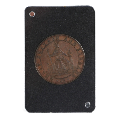 12 - Victoria (1837-1901), Pattern Penny, 1860, by J. Moore, Type 1, in bronzed-copper, laureate bust lef... 