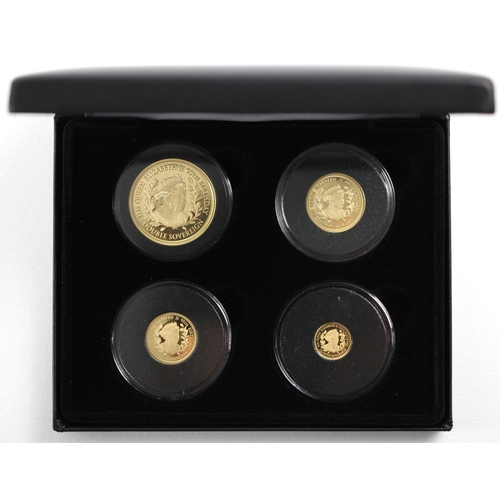 125 - Elizabeth II (1952-2022), The Queens 95th Gold Proof Fractional Four Gold Coin Collection, 2021, Tri... 