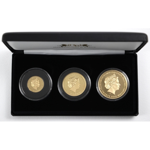 126 - Elizabeth II (1952-2022), Queen Elizabeth Platinum Jubilee Gold Proof Three Coin Collection, 2021, S... 