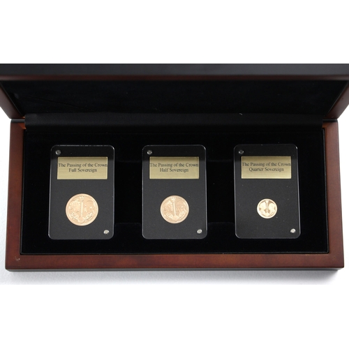 128 - Elizabeth II (1952-2022), Passing of the Crown Proof Gold Coin Set, 2022, Gibraltar, comprising: Ful... 