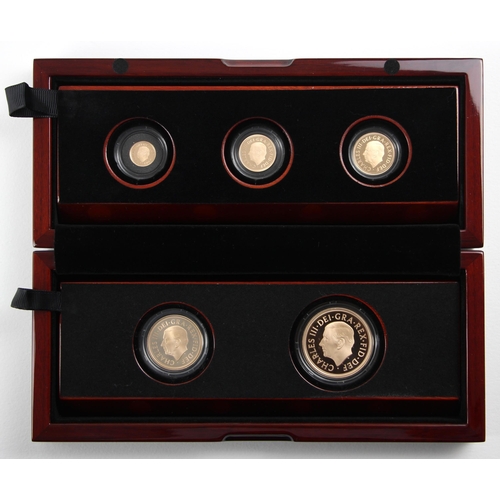 129 - Elizabeth II (1952-2022), Queen Elizabeth II Memorial Sovereign Five Gold Coin Proof Set, no.166/120... 