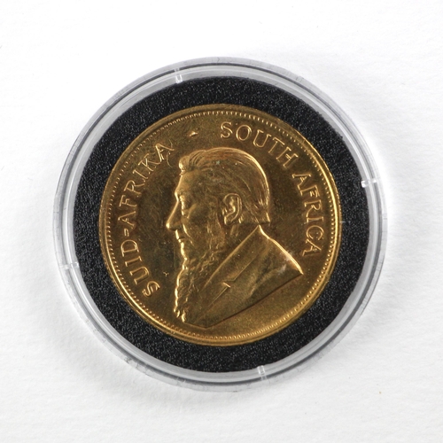 132 - South Africa, 1oz Krugerrand, 1967, President Kruger and Springbok reverse, encapsulated and cased