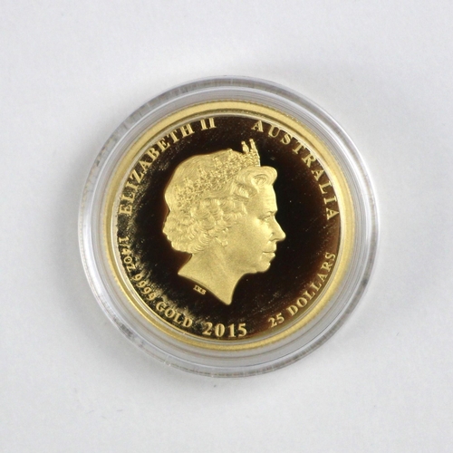 26 - Elizabeth II (1952-2022), Princess Charlotte 1/4 oz gold $25, 2015, proof, The Perth Mint, Portrait ... 