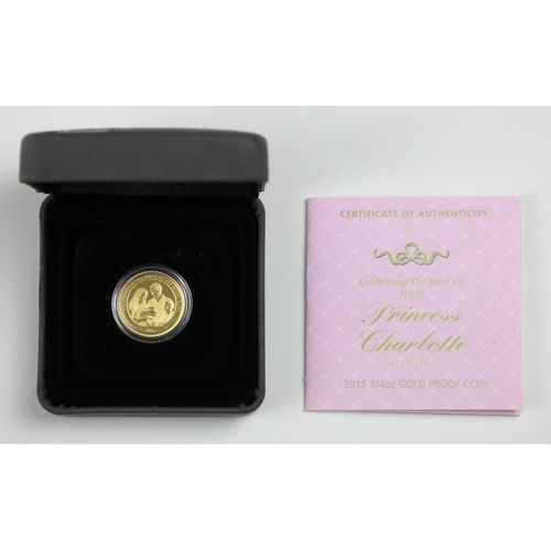 26 - Elizabeth II (1952-2022), Princess Charlotte 1/4 oz gold $25, 2015, proof, The Perth Mint, Portrait ... 