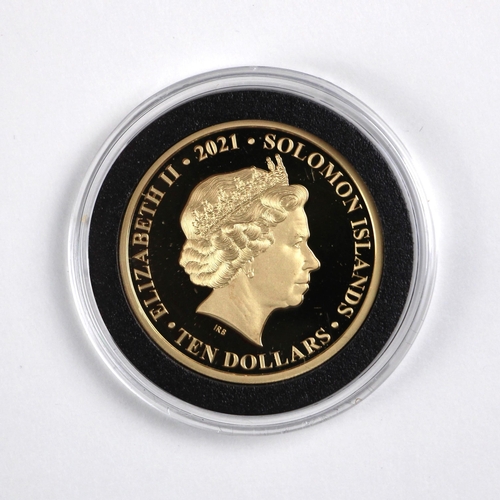 30 - Elizabeth II (1952-2022), Queen's 95th Birthday 1/2oz gold $10, 2021, proof, Solomon Islands, Fourth... 