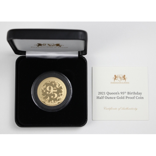 30 - Elizabeth II (1952-2022), Queen's 95th Birthday 1/2oz gold $10, 2021, proof, Solomon Islands, Fourth... 