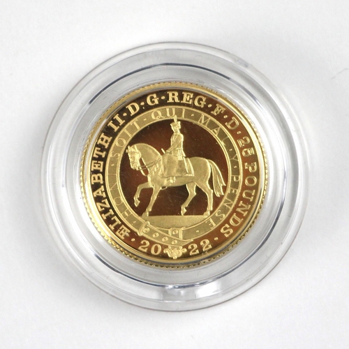 31 - Elizabeth II (1952-2022), The Platinum Jubilee 1/4oz gold £25, 2022, proof, United Kingdom, Queen El... 