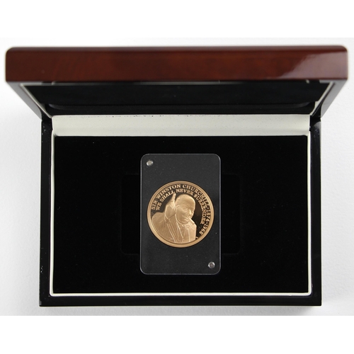 79 - Elizabeth II (1952-2022), £5, 2015, Sir Winston Churchill Proof, Gibraltar, Fourth portrait and Sir ... 