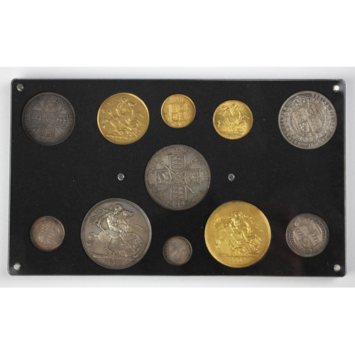 87 - Victoria (1837-1901), Specimen Set, 1887, comprising: Quintuple Sovereign, Double Sovereign, Full So... 