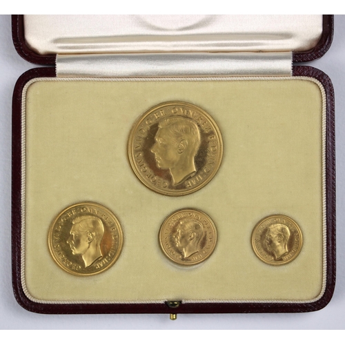 92 - George VI (1936-1952), Official Specimen Set, 1937, comprising: Quintuple Sovereign, Double Sovereig... 