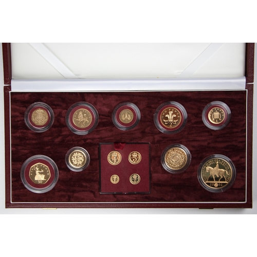 99 - Elizabeth II (1952-2022), The Golden Jubilee Gold Proof Coin Set, 2002, no.1096, comprising: £5, £2,... 