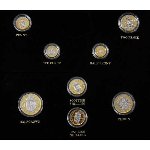 149 - Her Majesty's Jubilee Coinage, Diamond Edition Gold Plated Coin Set, encapsulated, cased, with The L... 