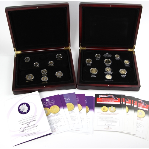 149 - Her Majesty's Jubilee Coinage, Diamond Edition Gold Plated Coin Set, encapsulated, cased, with The L... 