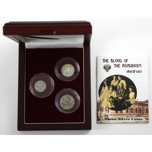 150 - Russia, Nicholas II (1868-1919), The Blood of The Romanovs Three Silver Coin Set, comprising: silver... 