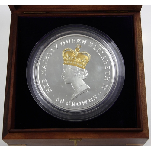 158 - Elizabeth II (1952-2022), Diamond Jubilee 60 Crowns coin, 2012, Proof, no.11/60, encapsulated, cased... 