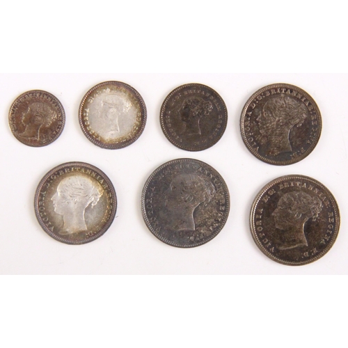 169 - Victoria (1837-1901) silver maundy set, 1876, comprising: 4d, 3d, 2d, 1d, and a 1872 set, 4d, 3d, 2d