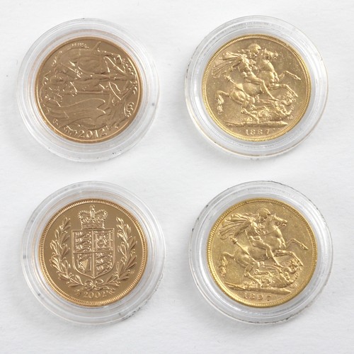 102 - Victoria - Elizabeth II (1837-2022), The Golden and Diamond Jubilee Sovereign Set, comprising: 1887,... 