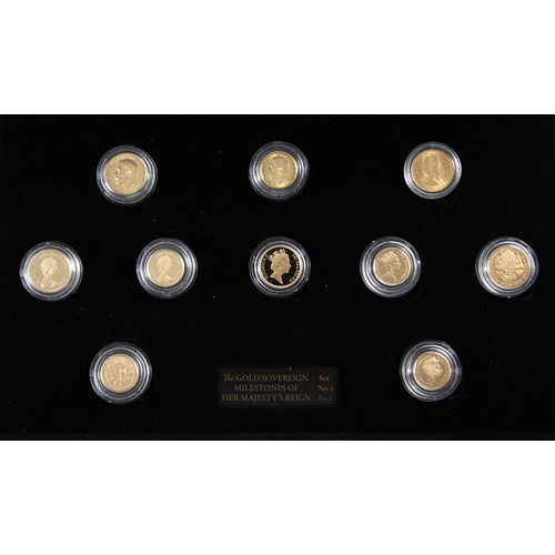 103 - George V - Elizabeth II (1911-2022), The Gold Sovereign Milestones of Her Majesty's Reign set, no.4,... 