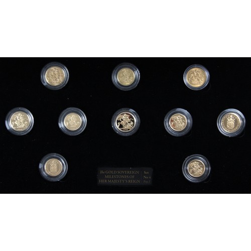 103 - George V - Elizabeth II (1911-2022), The Gold Sovereign Milestones of Her Majesty's Reign set, no.4,... 