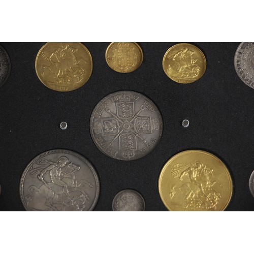 87 - Victoria (1837-1901), Specimen Set, 1887, comprising: Quintuple Sovereign, Double Sovereign, Full So... 