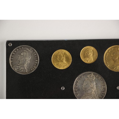 87 - Victoria (1837-1901), Specimen Set, 1887, comprising: Quintuple Sovereign, Double Sovereign, Full So... 