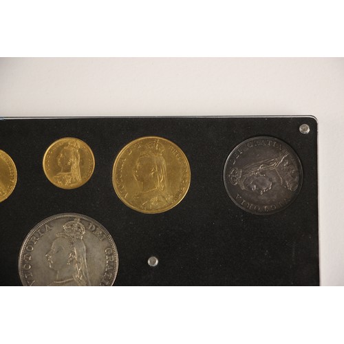 87 - Victoria (1837-1901), Specimen Set, 1887, comprising: Quintuple Sovereign, Double Sovereign, Full So... 