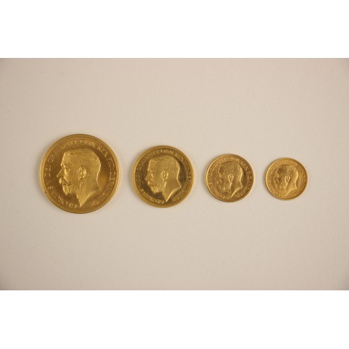 90 - George V (1910-1936), Official Specimen Set, 1911, comprising: Quintuple Sovereign, Double Sovereign... 