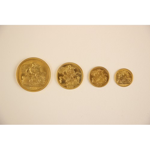 92 - George VI (1936-1952), Official Specimen Set, 1937, comprising: Quintuple Sovereign, Double Sovereig... 