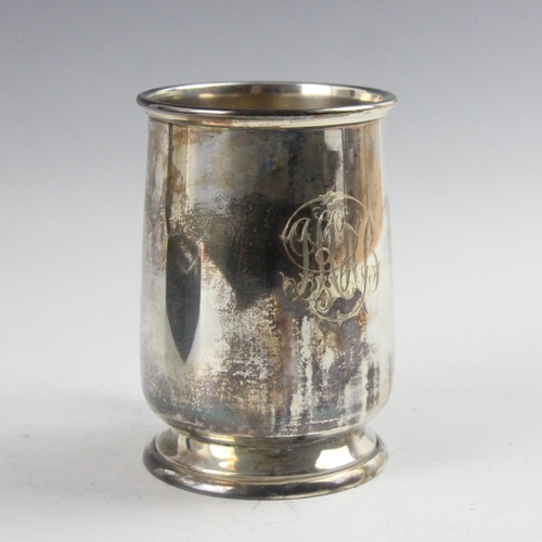 118 - A George VI silver christening mug, possibly S Blanckensee & Son Ltd, Chester 1940, of typical form ... 